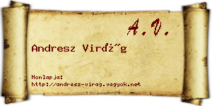 Andresz Virág névjegykártya